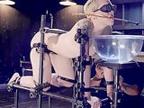 Blonde slave with gas mask tormented