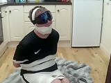 Footballer bound and gagged tight in duct tape 3
