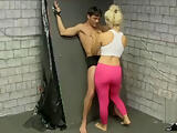 Ballbusting Tease in the dungeon