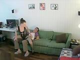 HOT Home Made Ballbusting with Leggy Goth Girl in Tights