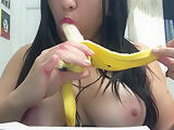 Sucking, boobs, banana eating. Asmr Mouth sounds