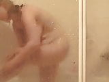 Big Tits Woman shaving legs-Shower Spy Cam
