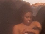 Window spy on hot black woman 