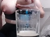 Kitty hotx glass filled with milk