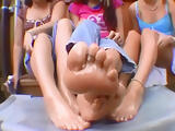 Lexi, Leah & Rebecca show their dirty feet oiled