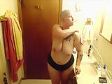 Fat MILF Voyeur Head Shave with Dancing and Smoking