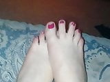 Sexy pink toenails. Male.