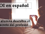 JOI espanol. Femdom anal, alumna y profesor encuentran dildo